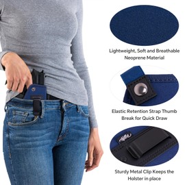 POYOLEE Gun Holster for Women Concealed Carry Holster for Pistols Universal IWB Holster Fits Glock 19 26 43 Springfie XD XDS S&W M&P Shield 9mm Ruge LC9 & All Similar Handguns