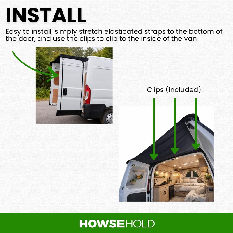 Rear Van Barn Door Awning Cover - Weather and Sun