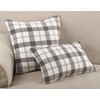SARO LIFESTYLE Classic Plaid Pattern Cotton Down Filled Throw Pillow,