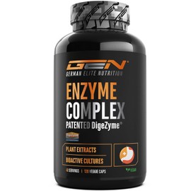 Gen German Elite Nutrition Enzyme Complex - 120 Capsules - High Dose, Vegan | Verdauungsenzyme mit patentierten DigeZyme®, Bromelain, Pepsin, Papain, Pflanzenextrakte & Milchsäurebakterien, Laborgeprüft