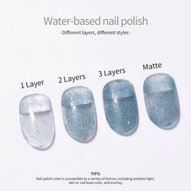 VCND Sparkling Blue Nail Polish - Long-Lasting, High Gloss, Easy Application, No UV Lamp Needed, Quick-Dry Shimmering Blue (0.35 fl oz - 10.5 ml) - Perfect for DIY Nail Art, Manicures & Pedicures