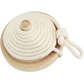 Spin Gear Easy Wood Core for Beginners (Wooden Diameter 2.8 inches (7 cm) Large, Easy to Rotate, Left and Right Winding Cords Included (No Painting)