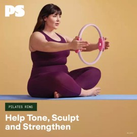 Popsu 팝수가 필라테스 링 15인치 로즈 핑크/베리 1파운드 저항력 톤 근육 조각 및 강화를 위한 듀얼 그립 매직 [Rose Pink/Coral] Pop Suga Pilates Ring 15 Inch Rose Pink/Coral 1 Pound Resistance Dual Grip Magic for Toning and Strengthening Muscles