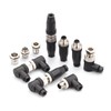 Pack of 5 M12 5-pin plug round connectors, on-site mounted