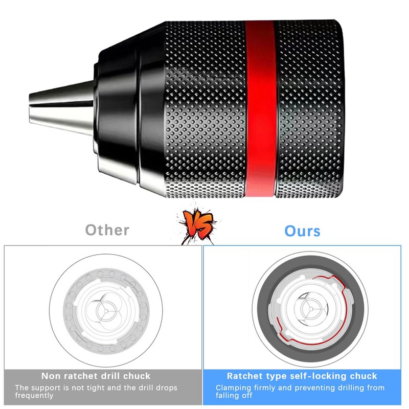 Eagles 0.8-10mm Keyless Chuck - 10mm Capacity - 3/8 x