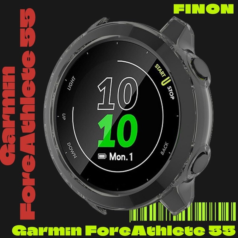 FINON for Garmin ForeAthlete 55 Case Bumper Case Lightweight Quick