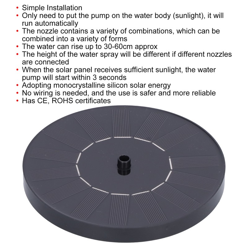 Solar Fountain Pump Floating Solar Powered Fountain Pump for Pool