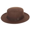 Wide Brim Wool Felt Flat Top Fedora Hat for Women