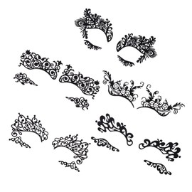 IWOWHERO 5 Pairs Eye Sticker Set Temporary Makeup Stickers Eyeliner Stencils Lace for Women Girls Random Style