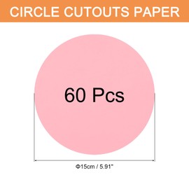 MECCANIXITY 60 PCS Pink Circle Cutouts Paper, 6 Inch Round Cutouts 200gsm/75lb Circle Cardstock for DIY Crafts Classroom Bulletin Board Decoration