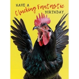 Noel Tatt Rude Birthday Card for Men - Funny Chicken Design - ‘Clucking Fantastic’ Joke Birthday Card - Hilarious Greeting Card for Him