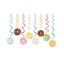 CC HOME 30Ct Donut Party Decoration,Donut Hanging Swirl Decoration Kit - Donut Party Hanging Decorations for Donut,New Year,Baby Shower,Birthday Party Decoration
