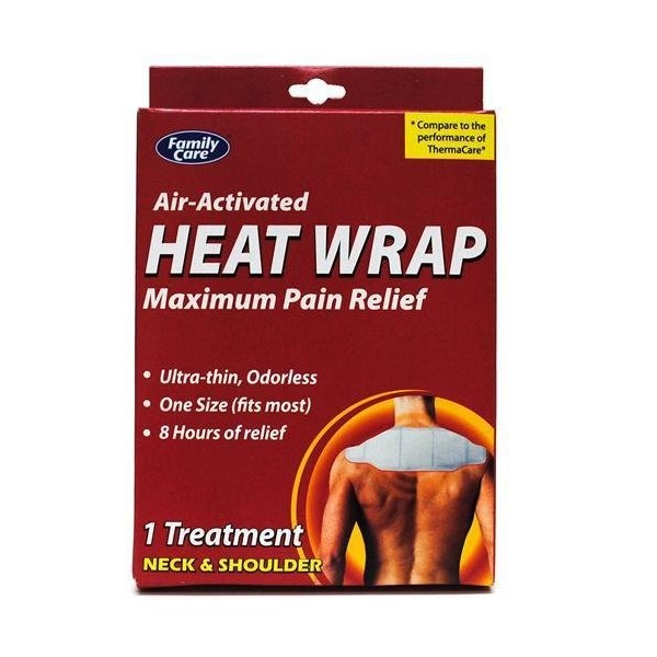 Air Activated Heat Wrap - Maximum Pain Relief For Neck & Shoulder, 1 pc,(Family Care)