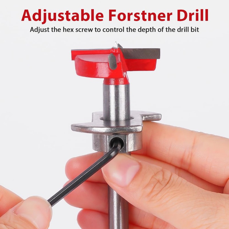 flintronic Forstner Drill Bit, 20mm Adjustable Positioning Drill Bit Set,