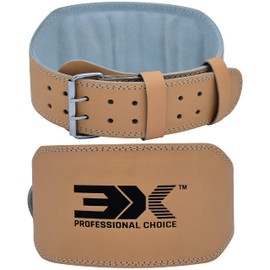 3X Sports Weight Lifting Belt for Fitness Gym Adjustable Leather Belt, 4" 6" Padded Lumbar Back Support, Training Belt Great for Bodybuilding, Powerlifting, Deadlifts Men Workout, Fitness Squats