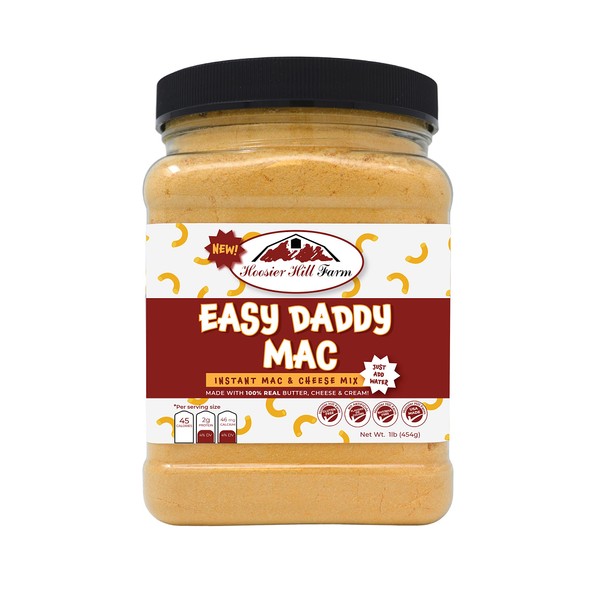 EASY Daddy Mac Mix de Hoosier Hill Farm , 1 libra (paquete de 1) | Contiene mantequilla y leche real, solo tienes que añadir agua a granel macarrones y queso en polvo