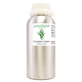 Eucalyptus Radiata – 16 fl oz (473 ml) Aluminum Bottle w/Plug Cap – 100% Pure Essential Oil – GreenHealth