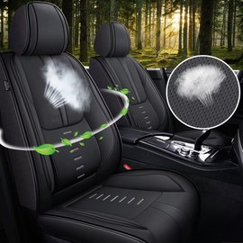 IKABEVEM Seat Covers Fit for Hyundai IONIQ 5 Limited 2022-2024 (Not for SE/SEL/SE Standard Range) Full Set Seat Covers Breathable 3D Lumbar Support Faux Leather Protector Car Seat Covers (Black Line)