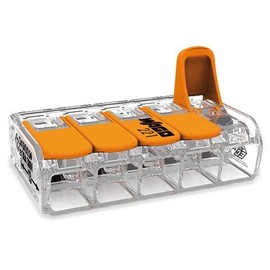 WAGO 20 Stck Wago 221-615 Verbindungsklemme 5 Leiter mit Bet?tigungshebel 0,5-6 qmm kleine Bauform, transparent