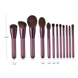Beavorty Makeup Brush Set 12 Pcs Wood Handle Nylon Bristles All-in-one Cosmetics Brush Kit for Women for Daily Professional Makeup