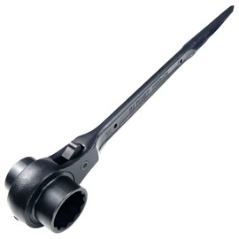 WEDO Scaffold Podger Ratchet, Double Side Socket, Quick Release 17x19mm Spud Wrench, 312mm Length, CR-V, Die-forged Ratcheting Socket