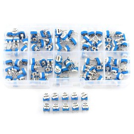 Variable Resistor 100 Pieces 10 Values 500 Ohm 1M Ohm Film Variable Resistance Trimmer Potentiometer Assorted Kit