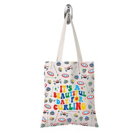 FOTAP Süßes Curling-Geschenk, "It's a Beautiful Day for Curling", Tragetasche, Geschenk für Curling-Fans, Sportliebhaber, Für Curling-Tragetasche, 14.56INCHES