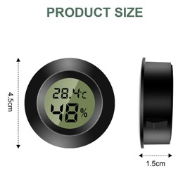 6PCS Mini Digital Room Thermometer, LCD Digital Hygrometer, Temperature and Humidity Monitor for Home, Nursery, Guitar Incubator, Reptiles, Car Greenhouse, Black