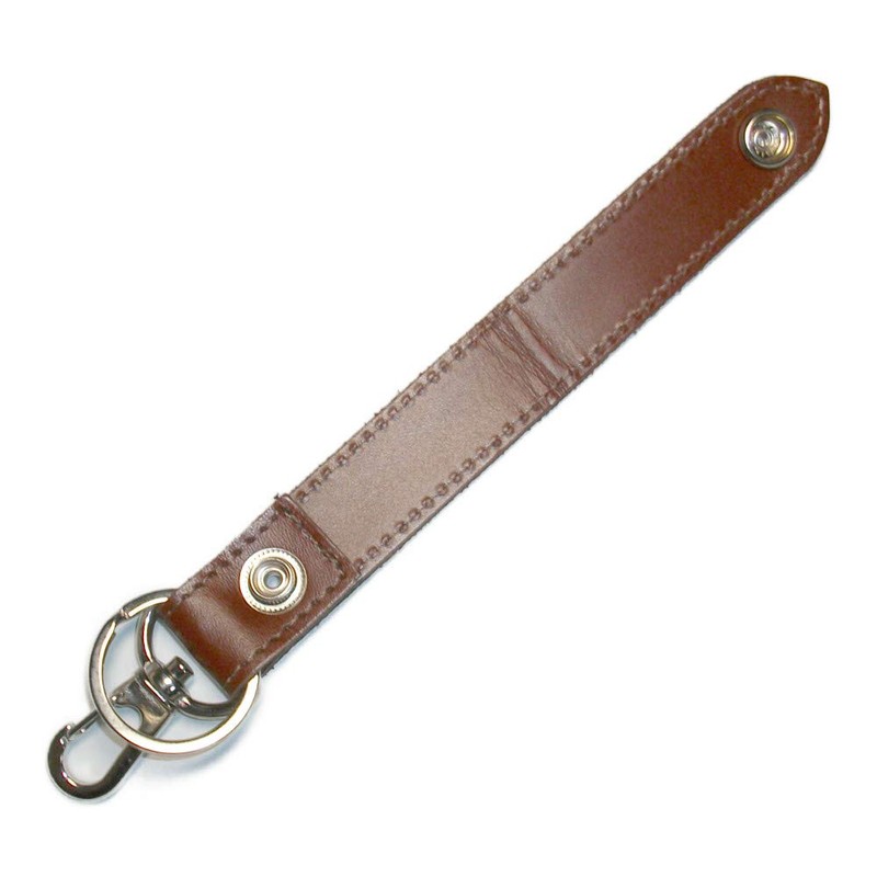 Leather Workshop Satou Key Ring, Genuine Leather, Belt Loop, Nickel,