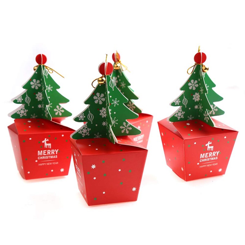 DERAYEE 3D Mini Christmas Treat Gift Boxes, 10 Pcs Party