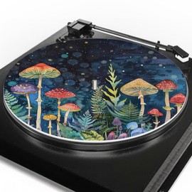 GLENLCWE Colorful Mushroom Star Sky Turntable Slip Mat Anti Static Vinyl Record Player Slipmat 3mm Thick Turntable Mat Anti Slip for Better Sound Static Slipmats 12inch