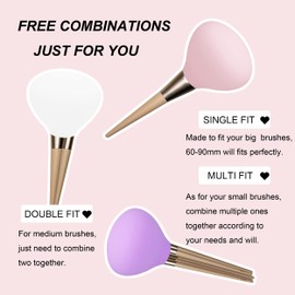 Makeup Brush Covers, Make up Brush Holders for Travel and Home Storage, Reusable Silicone Organizer Case for Brushes, 6 Pack Dustproof Brush Protector Guards Caps Gift for Makeup Lover and Wife