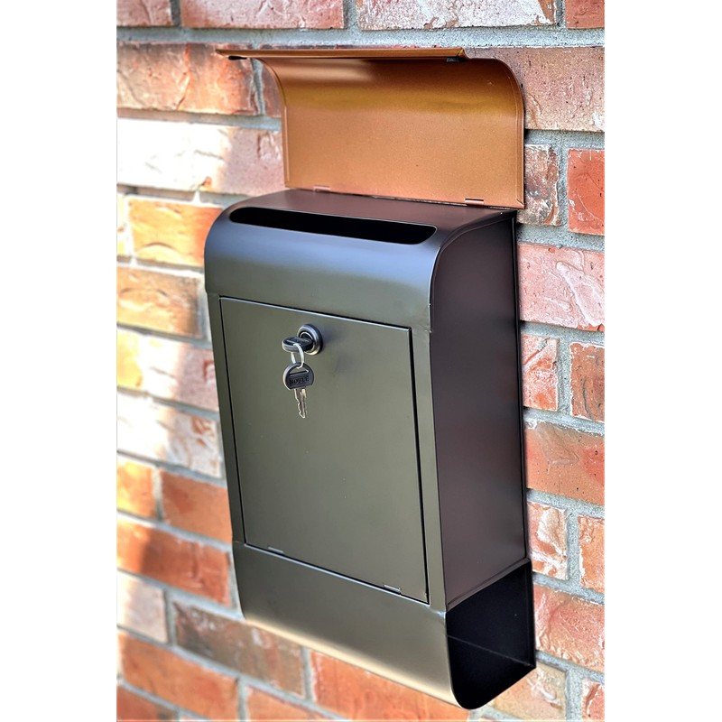 NACH Dominion Locking Mailbox with Newspaper Holder, Wall Mount Mailboxes
