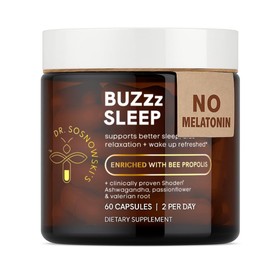 Dr Sosnowski's BUZzz Sleep Support with Bee Propolis Triple Action Sleep Formula for Calmer Nights and Refreshing Mornings, Vegetable Capsules, 60ct