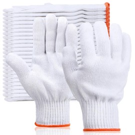 ENPOINT White Gloves Men Women, 12 Pairs Grill Gloves Field Dressing Gloves for BBQ, Grilling, Oven, Heat Resistant, Mechanics, Welding, Gardening Safty Work Gloves Bulk, Large