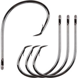 Fishing Hooks Ultra Point Circle Hooks,50PCS High Carbon Steel Offset Inline Octopus Sharp Hooks Live Bait Hooks Saltwater Fishing Acessories Hook Size 1/0~9/0 (5/0-50pcs)