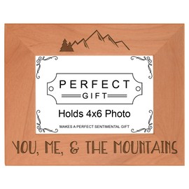 ThisWear Mountain Frame You Me & the Mountains Love Picture Frame Wood Engraved 4x6 Landscape Picture Frame