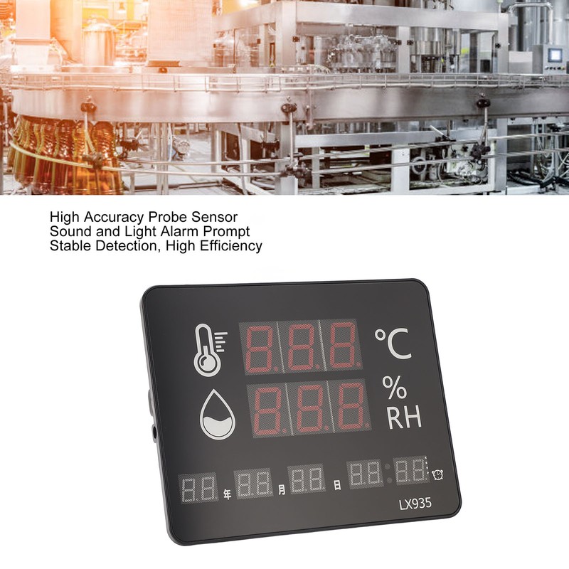 Temperature Humidity Meter High Accuracy Wall Mount Thermometer Hygrometer Alarm