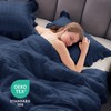 JOLLYVOGUE Navy Blue Queen Comforter Set, 3 Pieces Seersucker Comforters