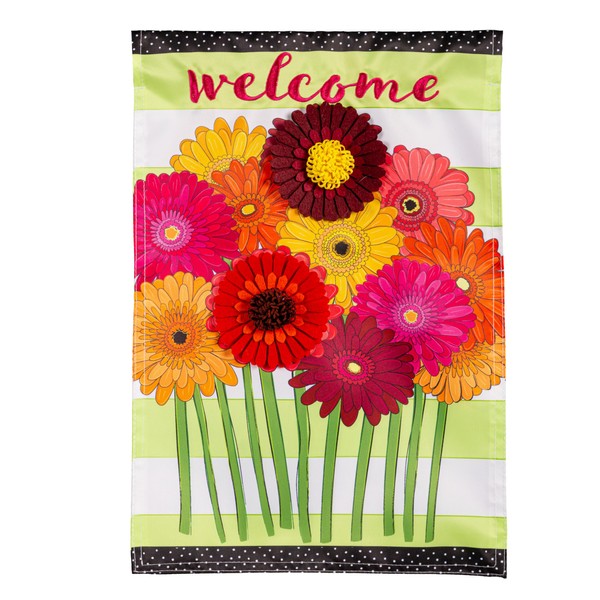 Evergreen Flag Gerbera Daisies Bouquet Summer Garden Flag, Flowers Garden