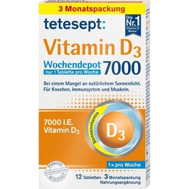 테테셉트 비타민 D3 7000 위클리 데팟 정제 12정 6g Tetesepte Vitamin D3 7000 Weekly Depot Tablets 12 Tablets 6g