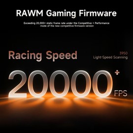 RAWM ES21PRO 8K Wireless Gaming Mouse, 47g Ultra-Lightweight, PAW 3950 Optical Sensor with 3,0000 DPI, 6 Programmable Buttons, 8K Dongle Including