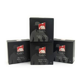 G.B.S Men’s Shaving Soap Pack 97% All Natural Enriched with Shea Butter and Glycerin, Creates Rich Lather Form, 3 Oz Each Nourishes Skin Smooth and Clean Shave Pack of 4 Different Scents