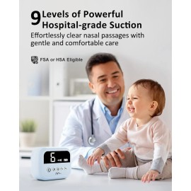 HEYVALUE Nasal Aspirator for Baby, Hospital Grade Nose Sucker with 9 Levels S