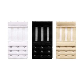 Yesmin 3 Pcs Bra Breathable Extension,Adjustable Nylon Fish Thread Stainless Steel Extended Bra Buckle-Multicolor