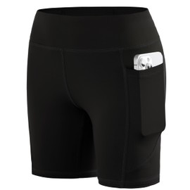 Roadbox Girls Volleyball Spandex Shorts, 5'' Youth Bike Athletic Shorts Kids Gymnastics Dance Yoga Compression Shorts Pockets Black