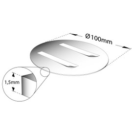 Türschilder24 XXL door sign, diameter 100 mm, toilet sign with pictogram, made of solid aluminium, polished stainless steel look, 100% made in Germany