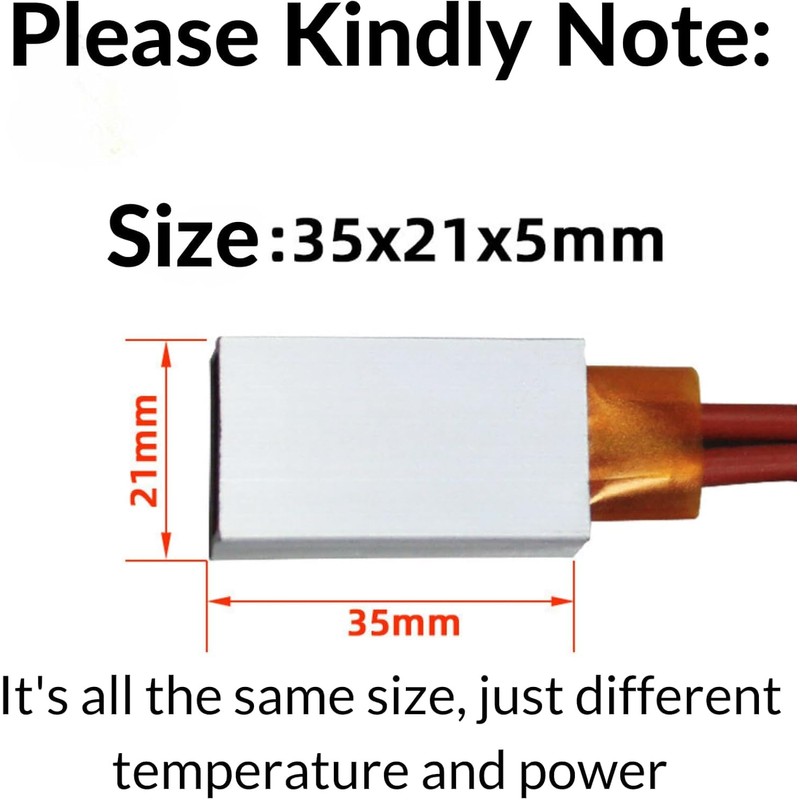 PTC Thermostat Heater Plate, Aluminum Shell Ceramic Heating Plate, AC/DC