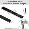 12 Inch Long Black Stainless Steel Continuous & Piano Hinges,2
