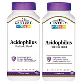 21st Century Acidophilus Probiotic Blend Capsules, 150-Count (Pack of 2)
